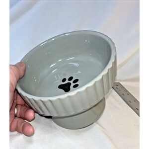 Ceramic Raised Cat Dish or Small Dog Bowl Pet Food or Water Bowls 4"